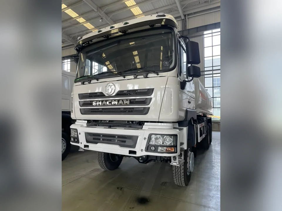 Fuel tanker truck, front three-quarter view